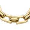 Fossil Women’s Stainless Steel Chain Bracelet(Gold Heritage Double D-Link Chain)