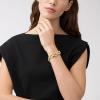 Fossil Women’s Stainless Steel Chain Bracelet(Gold Heritage Double D-Link Chain)