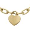 Fossil Women’s Stainless Steel Chain Bracelet(Harlow Gold Heart Chain)