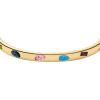 Fossil Women’s Stainless Steel Gold-Tone Bangle Bracelet(Gold/Stone)