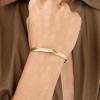 Fossil Women’s Stainless Steel Gold-Tone Bangle Bracelet(Harlow Gold Linear Bangle)
