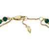 Fossil Women’s Stainless Steel Gold-Tone Beaded Bracelet(Gold Malachite Bead)