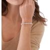 Fossil Women’s Stainless Steel Gold-Tone Beaded Bracelet(Gold/Howlite)