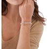 Fossil Women’s Stainless Steel Gold-Tone Beaded Bracelet(Gold/Howlite)