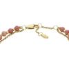 Fossil Women’s Stainless Steel Gold-Tone Beaded Bracelet(Gold/Pink Rhodochrosite)