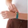 Fossil Women’s Stainless Steel and Genuine Leather Bracelet for Women(D-Link Blue)