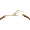 Fossil Women’s Stainless Steel and Genuine Leather Bracelet for Women(Gold Sadie Glitz Disc & Brown Leather)