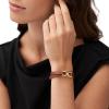 Fossil Women’s Stainless Steel and Genuine Leather Bracelet for Women(Heritage D-Link Brown Double Wrap)