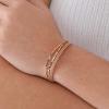 Fossil Women’s Stainless Steel and Genuine Leather Bracelet for Women(Rose Gold Beaded)