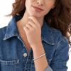Fossil Women’s Sterling Silver or Silver-Tone Stainless Steel Chain Bracelet for Women(Silver Glitz Dot Cuff)