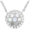 Fossil Women’s Sterling Silver or Silver-Tone Stainless Steel Pendant Chain Necklace for Women(Silver Mosaic Disc)