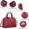 Kattee Genuine Leather Handbags for Women, Soft Hobo Satchel Shoulder Crossbody Bags Ladies Purses(Red)