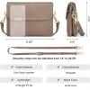 Kattee Leather Crossbody Bag for Women, Small Cross Body Shoulder Bags Purse for Women Trendy Designer Handbag(Khaki)