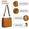 Kattee Leather Crossbody Bags for Women, Fashion Shoulder Purse, Hobo Handbags with Adjustable Strap(Brown)
