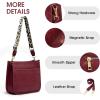 Kattee Leather Crossbody Bags for Women, Fashion Shoulder Purse, Hobo Handbags with Adjustable Strap(Wine Red)