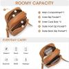 Kattee Leather Crossbody Bags for Women, Small Genuine Leather Purses and Handbags, Shoulder Cross Body Bag for Woman(Caramel)