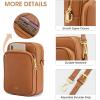 Kattee Leather Crossbody Bags for Women, Small Genuine Leather Purses and Handbags, Shoulder Cross Body Bag for Woman(Caramel)