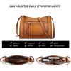 Kattee Leather Purses and Handbags for Women Crossbody Stachel Shoulder Bags(Brown)