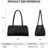 Kattee Leather Purses and Handbags for Women Medium Top-handle Tote Bag Satchel Shoulder Bags(Black)