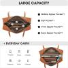 Kattee Leather Purses and Handbags for Women Medium Top-handle Tote Bag Satchel Shoulder Bags(Brown)