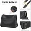 Kattee Leather Purses and Handbags for Women, Small Crossbody Bags for Women, Top Handle Hobo Shoulder Bag with 2 Straps(Black)
