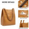 Kattee Leather Shoulder Tote Bags for Women, Soft Purses and Handbags with Top Magnetic Snap Closure(Brown)