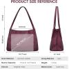 Kattee Leather Tote Bags for Women, Casual Shoulder Hobo Purses and Handbags, Top Magnetic Snap Closure(Dark Purple)