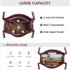 Kattee Leather Tote Bags for Women, Casual Shoulder Hobo Purses and Handbags, Top Magnetic Snap Closure(Dark Purple)