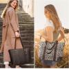 Kattee Leather Tote Bags for Women, Purses and Handbags Shoulder Crossbody Bag Work Large(Dark Brown)