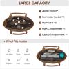 Kattee Leather Tote Bags for Women, Purses and Handbags Shoulder Crossbody Bag Work Large(Light Brown)