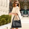 Kattee Leather Tote Bags for Women, Soft Leather Shoulder Purses and Handbags(Black)