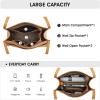 Kattee Leather Tote Bags for Women, Soft Leather Shoulder Purses and Handbags(Brown)