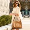 Kattee Leather Tote Bags for Women, Soft Leather Shoulder Purses and Handbags(Brown)