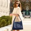 Kattee Leather Tote Bags for Women, Soft Leather Shoulder Purses and Handbags(Navy)