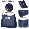 Kattee Leather Tote Bags for Women, Soft Leather Shoulder Purses and Handbags(Navy)