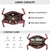 Kattee Leather Tote Bags for Women, Soft Leather Shoulder Purses and Handbags(Wine Red)