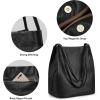 Kattee Women Soft Leather Totes Shoulder Bag Purses and Handbags with Top Magnetic Snap Closure(Black)