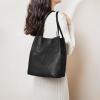 Kattee Women Soft Leather Totes Shoulder Bag Purses and Handbags with Top Magnetic Snap Closure(Black)