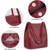 Kattee Women Soft Leather Totes Shoulder Bag Purses and Handbags with Top Magnetic Snap Closure(Wine Red)