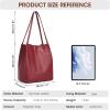Kattee Women Soft Leather Totes Shoulder Bag Purses and Handbags with Top Magnetic Snap Closure(Wine Red)