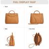 Kattee Woven Bag for Women Tote Shoulder Crossbody Purses and Handbags Top Grain Leather Travel Work, Brown