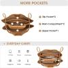 Kattee Woven Bag for Women Tote Shoulder Crossbody Purses and Handbags Top Grain Leather Travel Work, Brown