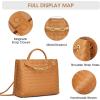Kattee Woven Bag for Women Tote Shoulder Crossbody Purses and Handbags Top Grain Leather Travel Work, Brown