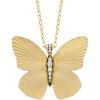 Fossil Women’s Gold-Tone Stainless Steel Pendant Chain Necklace for Women(Butterfly Pendant)