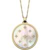 Fossil Women’s Gold-Tone Stainless Steel Pendant Chain Necklace for Women(Gold Classic MOP Pendant)