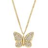 Fossil Women’s Gold-Tone Stainless Steel Pendant Chain Necklace for Women(Gold Glitz Sutton Butterfly)