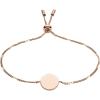 Fossil Women’s Plated Stainless Steel Engravable Personalized Gift Bracelet for Women(Rose Gold Disc)