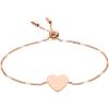 Fossil Women’s Plated Stainless Steel Engravable Personalized Gift Bracelet for Women(Rose Gold Heart)
