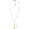 Fossil Women’s Plated Stainless Steel Engravable Personalized Gift Pendant Chain Necklace for Women(Gold Drew Double Pendant)