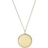 Fossil Women’s Plated Stainless Steel Engravable Personalized Gift Pendant Chain Necklace for Women(Gold Large Disc)